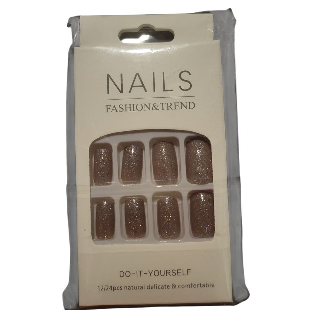 Glitter Champagne Press-On Nails Set